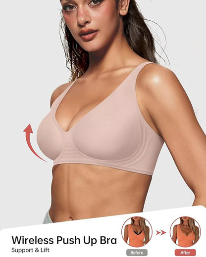 Seamless Deep-V Push-Up Wireless Bra 2.0